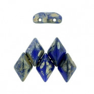 Abalorios Matubo GemDuo 8x5mm Opaque blue - silver picasso